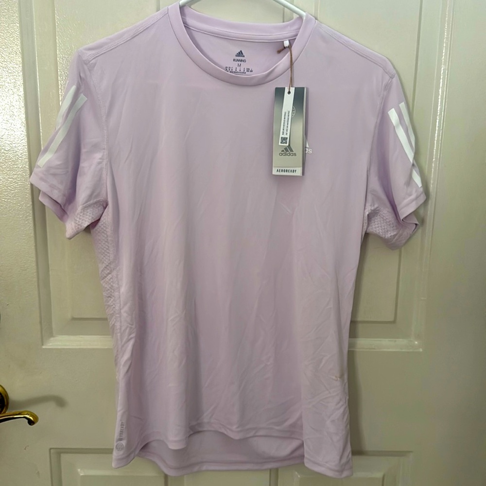 Adidas running tee, medium, light pink